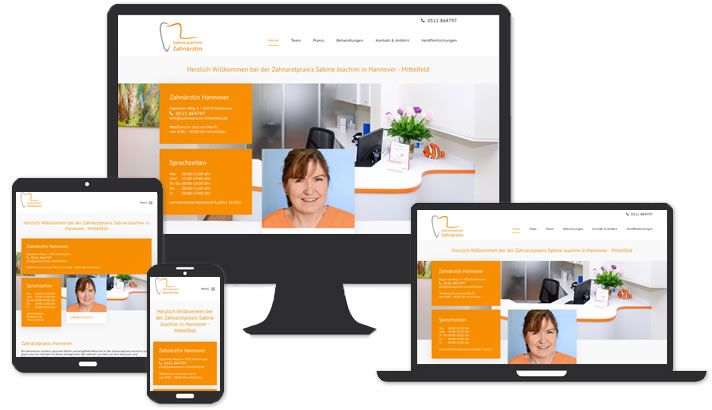 Website für Zahnärztin Sabine Joachim Mittelfeld