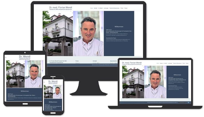 Homepage für HNO & plastische Operationen Dr. Wendl, München