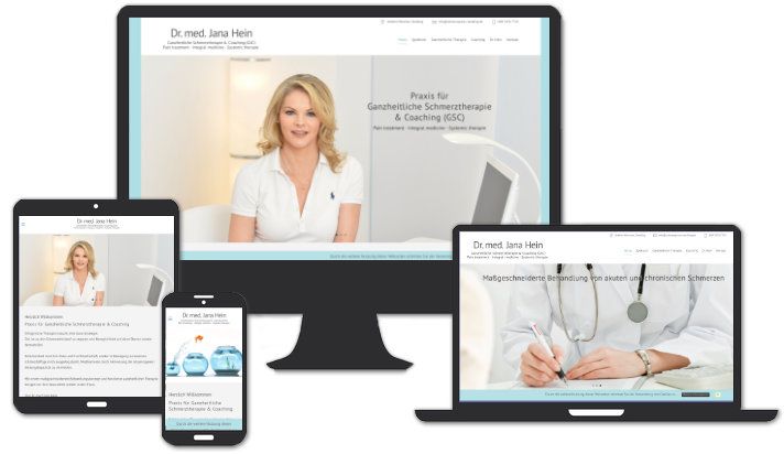 Webseite für Dr. med. Jana Hein, Praxis für Ganzheitliche Schmerztherapie & Coaching