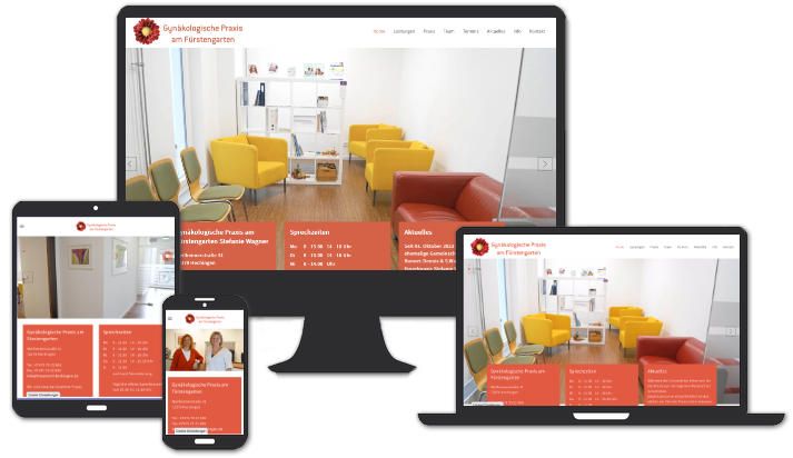 Webseite für Gynäkologische Praxis am Fürstengarten 